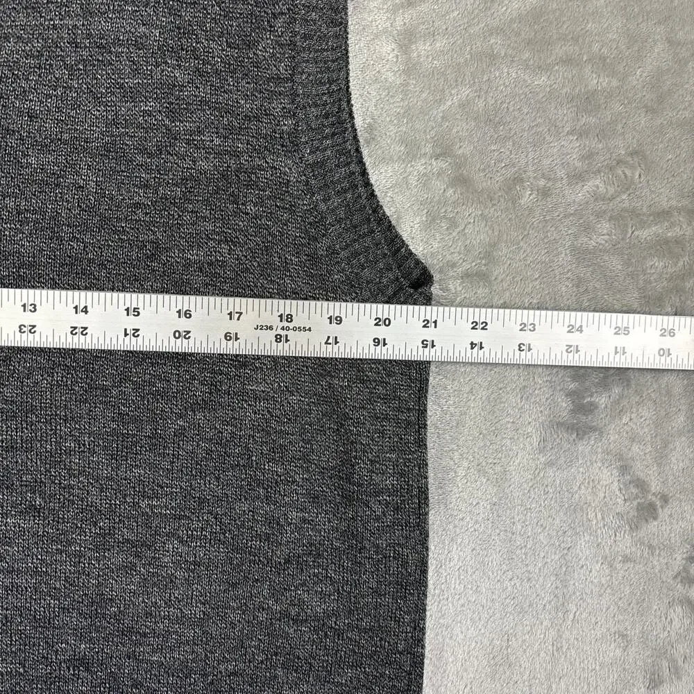 Peletti Iana Collezione Grey Merino Wool Blend Sweater Vest Size Large